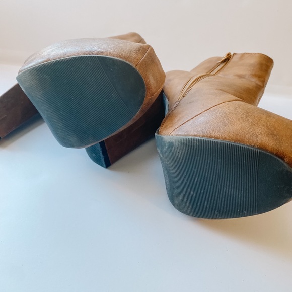 Camel Brown Platform Booties - Picture 5 of 7